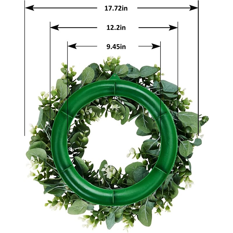 17.72 Inch Wreaths for Front Door, Artificial Eucalyptus Wreath for Front Door Spring Wreath for All Seasons Outdoor