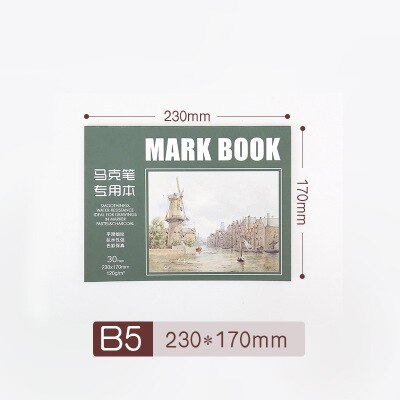 A3/A4 Mark Pen Paper With Hand-Painted Paper Coil / Tearable 30 Sheets Sketch Painting Book Paper School Stationery: B5