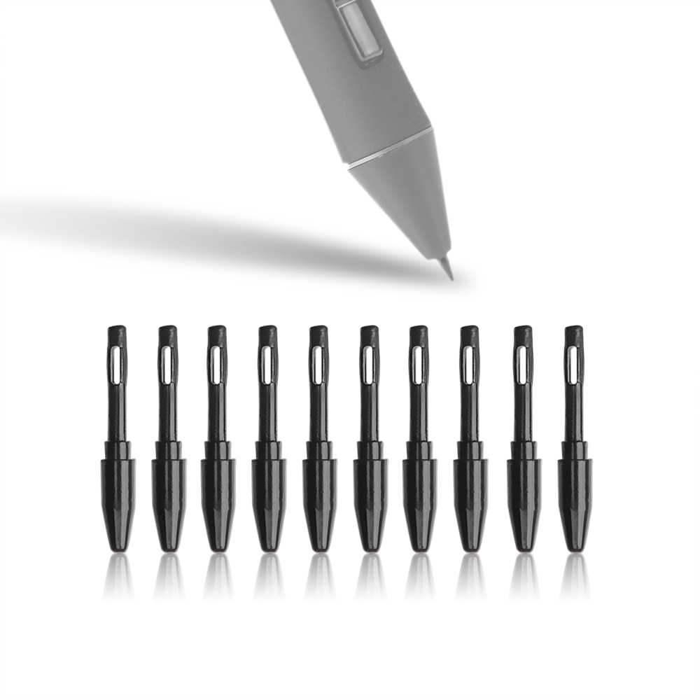 Replacement Nibs/ Pen Heads for Parblo/ Ugee Graphics Drawing Tablet Pen - 10 Pack (Black)