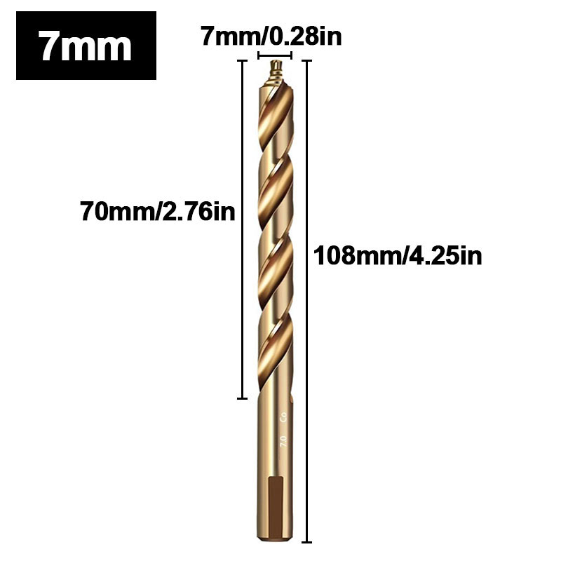 Broca helicoidal escalonada de cobalto, taladro de vástago recto de acero de alta velocidad M35 (3-13 mm) para metal, acero inoxidable y hierro: Morado