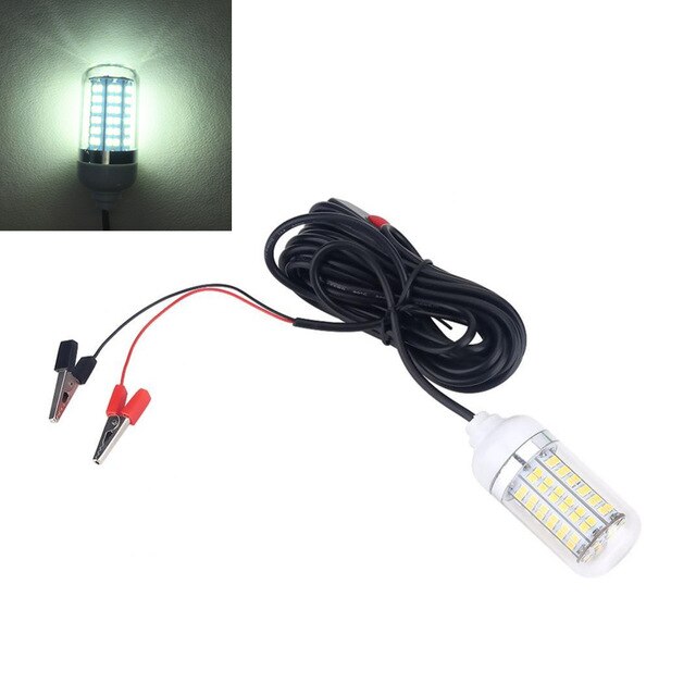 Luz de pesca de 12V, 108 Uds., 2835 LED, luz de pesca subacuática IP68, señuelos, lámpara buscador de peces, atraer gambas, calamar y Krill (4 colores): Blanco