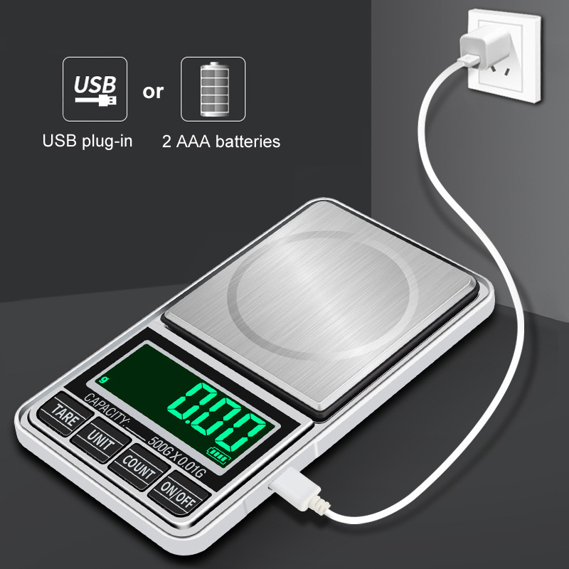Mini báscula Digital de bolsillo de precisión, 0,01g/0,1g, para bisutería dorada, joyería plata de ley, básculas electrónicas en gramos