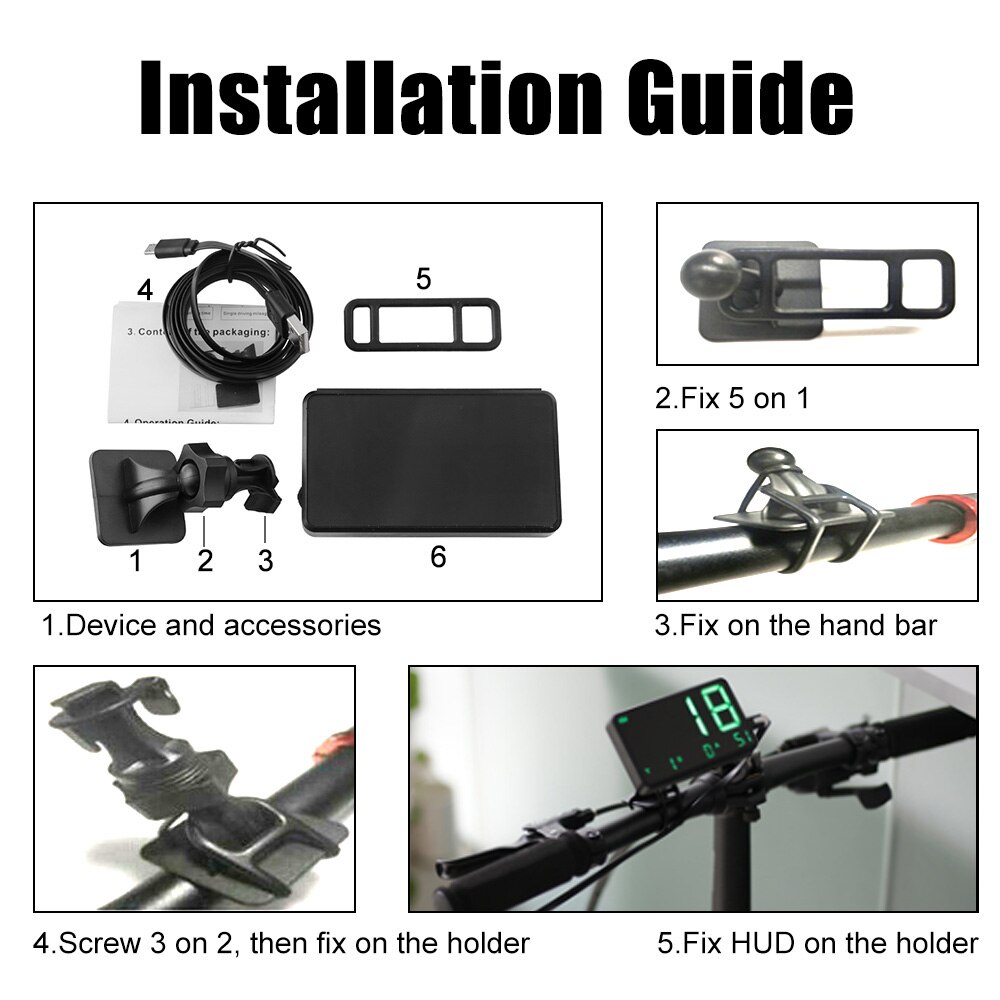 Car Motorcycle Universal Heads Up Display Global Position System Speed Alarm Distance Recording Instrument With Over Speed Alarm