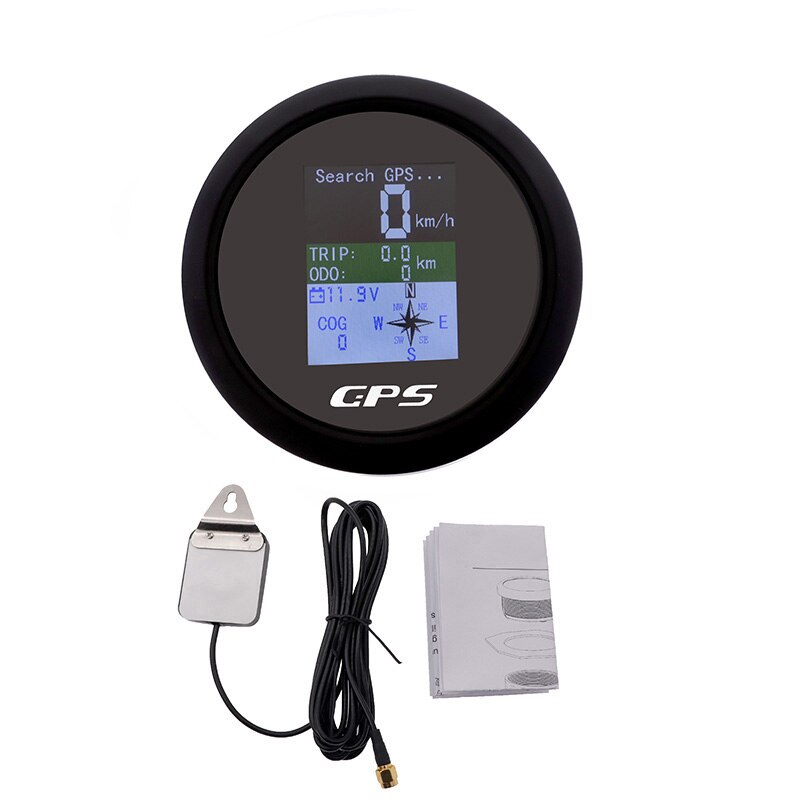 85mm GPS Speedometer Odometer Adjustable Trip ODO COG Voltmeter With GPS Antenna Boat Engineer TFT Screen Digital Speed Gauges: BN