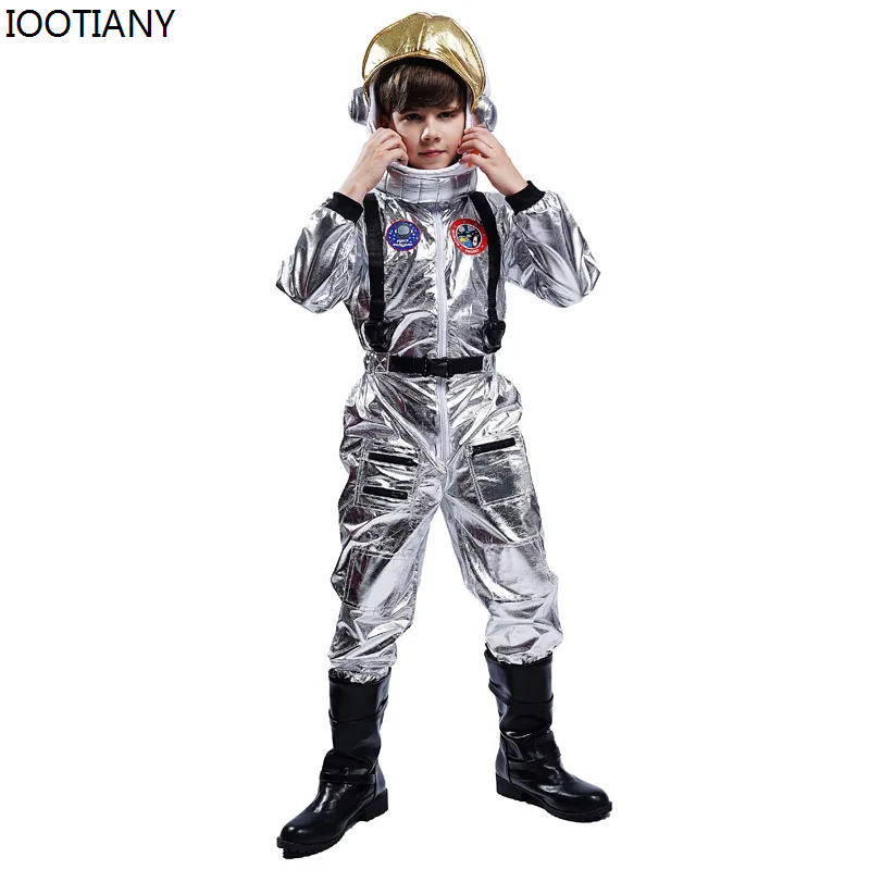 Costume da astronauta per bambini, gioco di ruolo, costume da astronauta per halloween, tuta intera, costume da astronauta per ragazzi, set per spettacoli teatrali e feste di carnevale