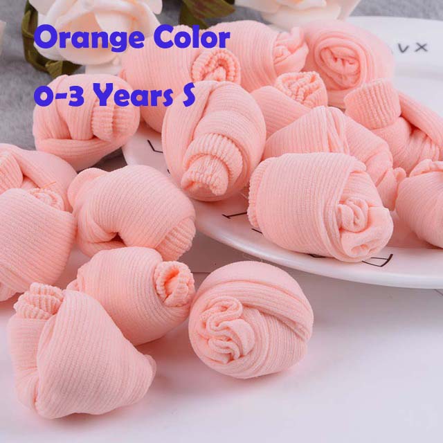 10 Paren/pak Snoep Kleur Babysokjes Dunne Zomer Sokken Kinderen Baby Jongens Meisjes Bebe Meias 0-3-9 jaar: 0 to 3 S Orange