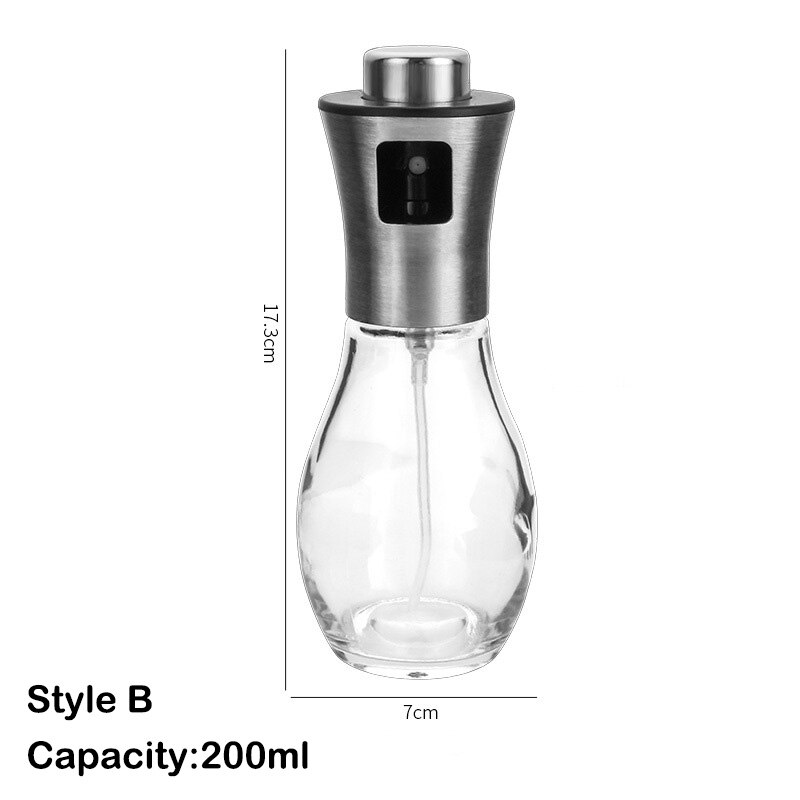 Oil Sprayer for Cooking Olive Oil Sprayer Mister Olive Oil Spray Bottle Olive Oil Spray for Salad, BBQ, Kitchen Baking: Style B 200ML
