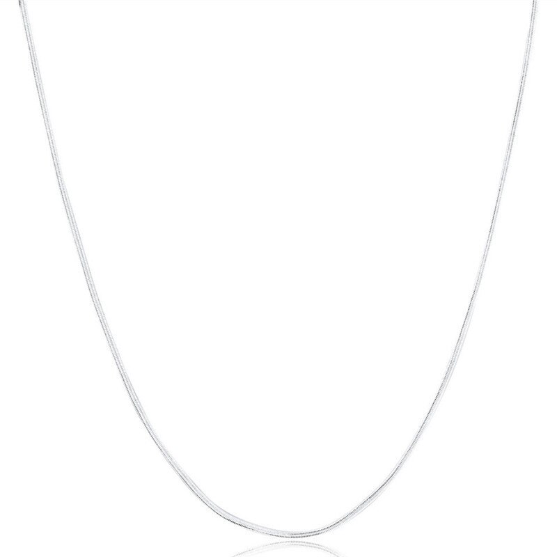 Babyllnt 925 Sterling Zilver 16/18/20/22/24/26/28/30 Inch 2Mm flat Snake Collier Voor Vrouw Man Mode Sieraden