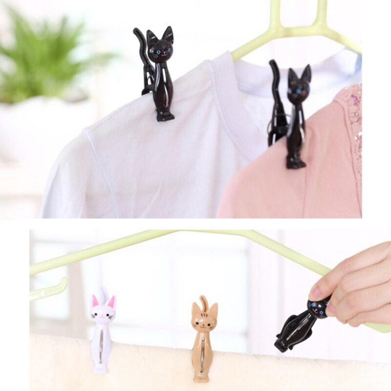 4Pcs/Set Cute Cat Clamp Shape Sealing Clip Portable Clip For Snack Moisture-proof Plastic Clothespin Drying Clip Decorations