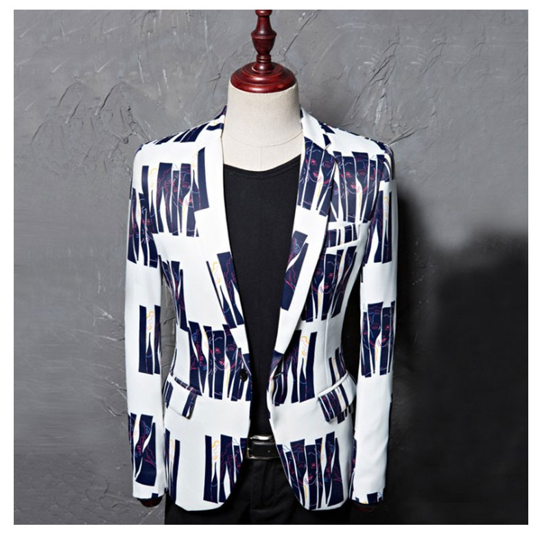 Men's Blazer - Slim Fit - Single Breasted - Notched Collar - Polyester - Formal Business Party Wedding Prom