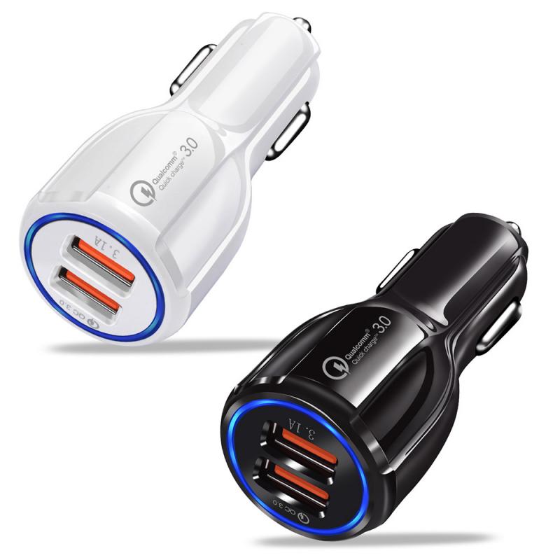 Quick Charge 3.0 2.0 Car USB Charger for Mobile Phone 2 Port USB Fast Charging Adapter Mini Usb Car Charger for iPhone Samsung