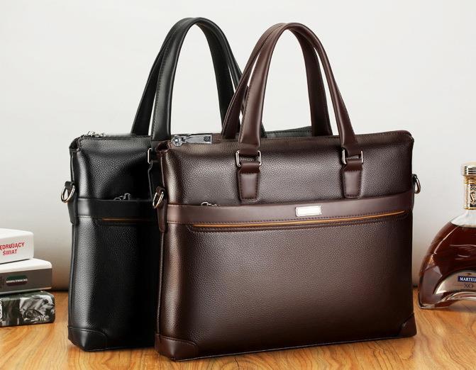 Famous Brand Men Briefcase PU Leather Laptop Briefcases Male Bag Business Shoulder Bags Men Bags Handbag WBS503-3