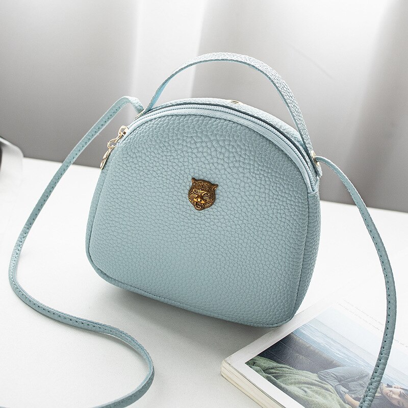 Dames handtas tijgerkop schouder/crossbody tas mini draagbare tas portemonnee lente modellen: Blauw