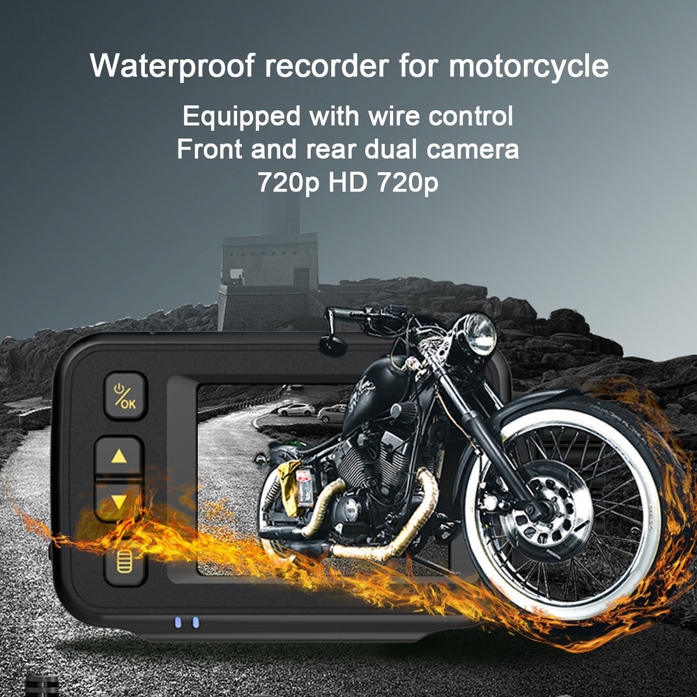 Fuld krop vandtæt motorcykel kameraoptager  p6fl wifi dobbelt 1080p fuld hd motorcykel dvr dash cam sort gps-boks