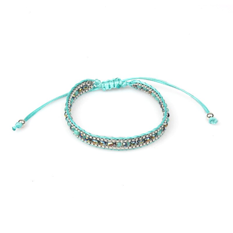 Bohemian ladies bracelet hand-woven bracelet crystal single layer beaded bracelet national wind friendship bracelet: SJ-Q11