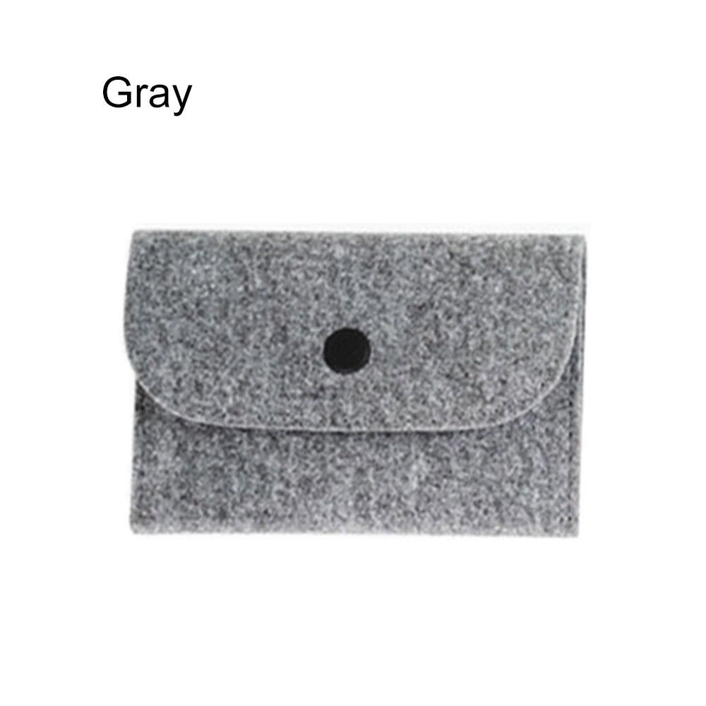 Feminino meninas bonito sentiu moda simples moeda bolsa carteira curta bolsa pequena mudança bolsa titular do cartão chave cor sólida meninas: Grey