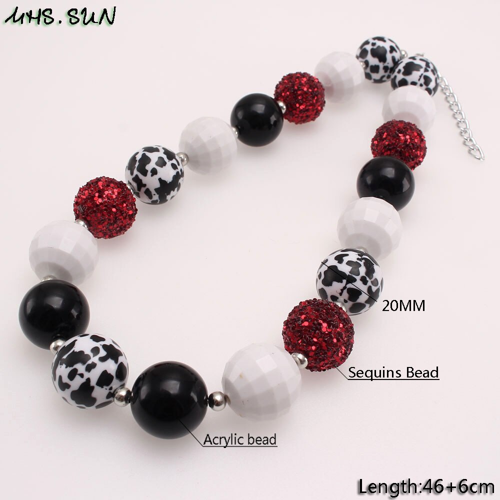 Mhs. Zon Kind Meisjes Chunky Kralen Ketting Handgemaakte Peuter Kralen Ketting Kids Chunky Partij Sieraden 1Pc