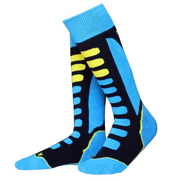 Winter freundlicher Thermische Ski Socken Baumwolle Sport Snowboarden Skifahren Wandern Socken Lange Stil Socke Bein Wärmer Für Jungen Mädchen: 802 Blau / 31 34 Garten