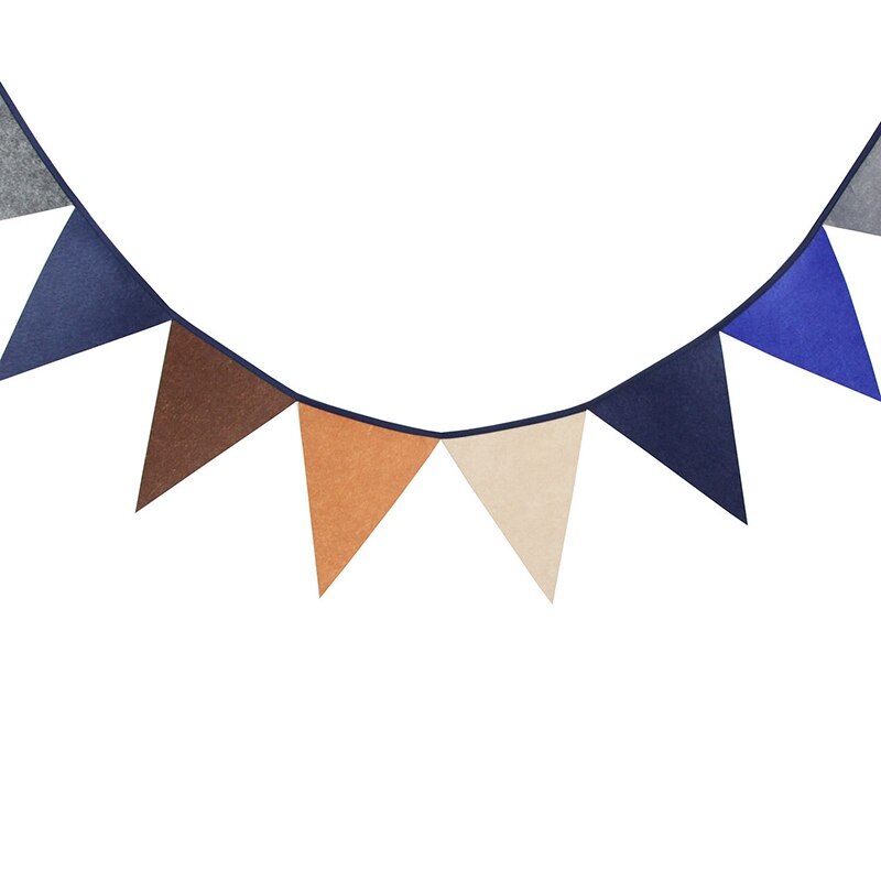 1Stck 2,8 M Länge 12 Fahnen Braun nicht gewebte Stoff Hochzeit Banner Geburtstag Party Dekoration Vlies Wimpel Baby Zimmer Deko Fahnen: Ursprünglich Titel