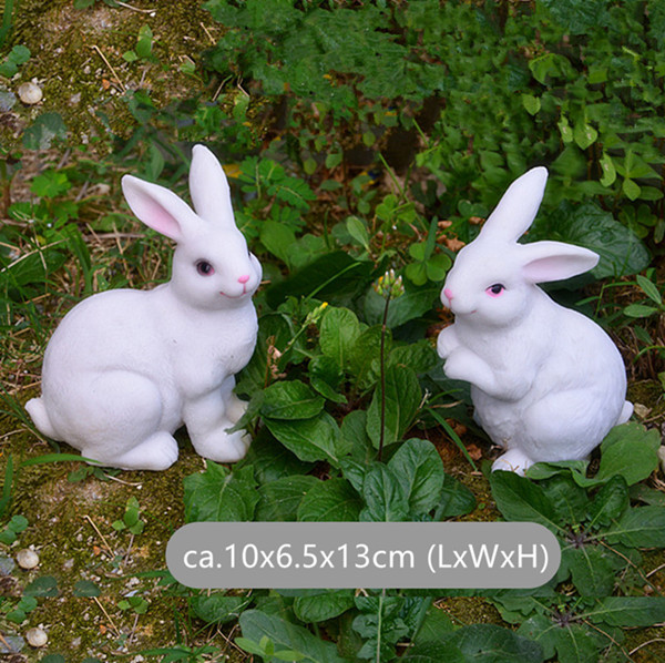 Large Resin Bunny Rabbit Figurines Garden Ornament Outdoor Art Yard Garden Animal Figurines Rabbits Decoration: 008 (2pcs)