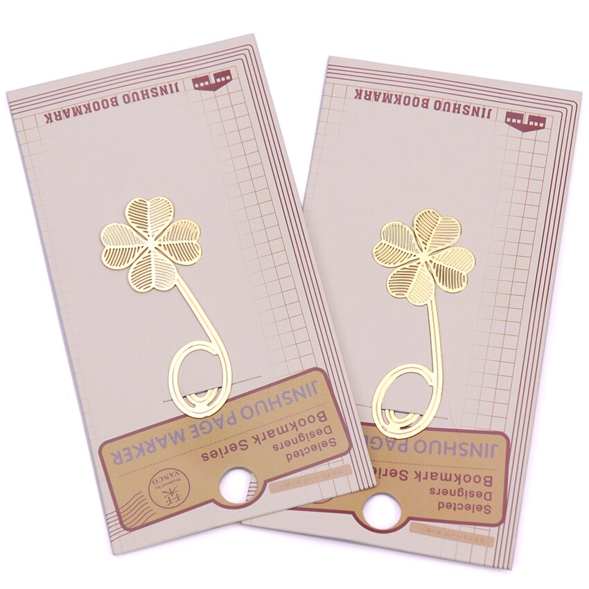 1Pc Metal Hollow Klavertje Vier Bookmark Reading Mark Notes Leren Briefpapier