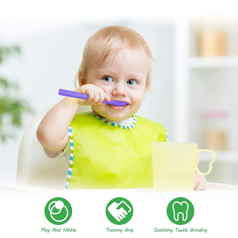 Flexible Hollow Teething Tubes(4Pack-6.8Inch), Soft Silicone Teething Toys for Babies Infants 0-12 Months Old