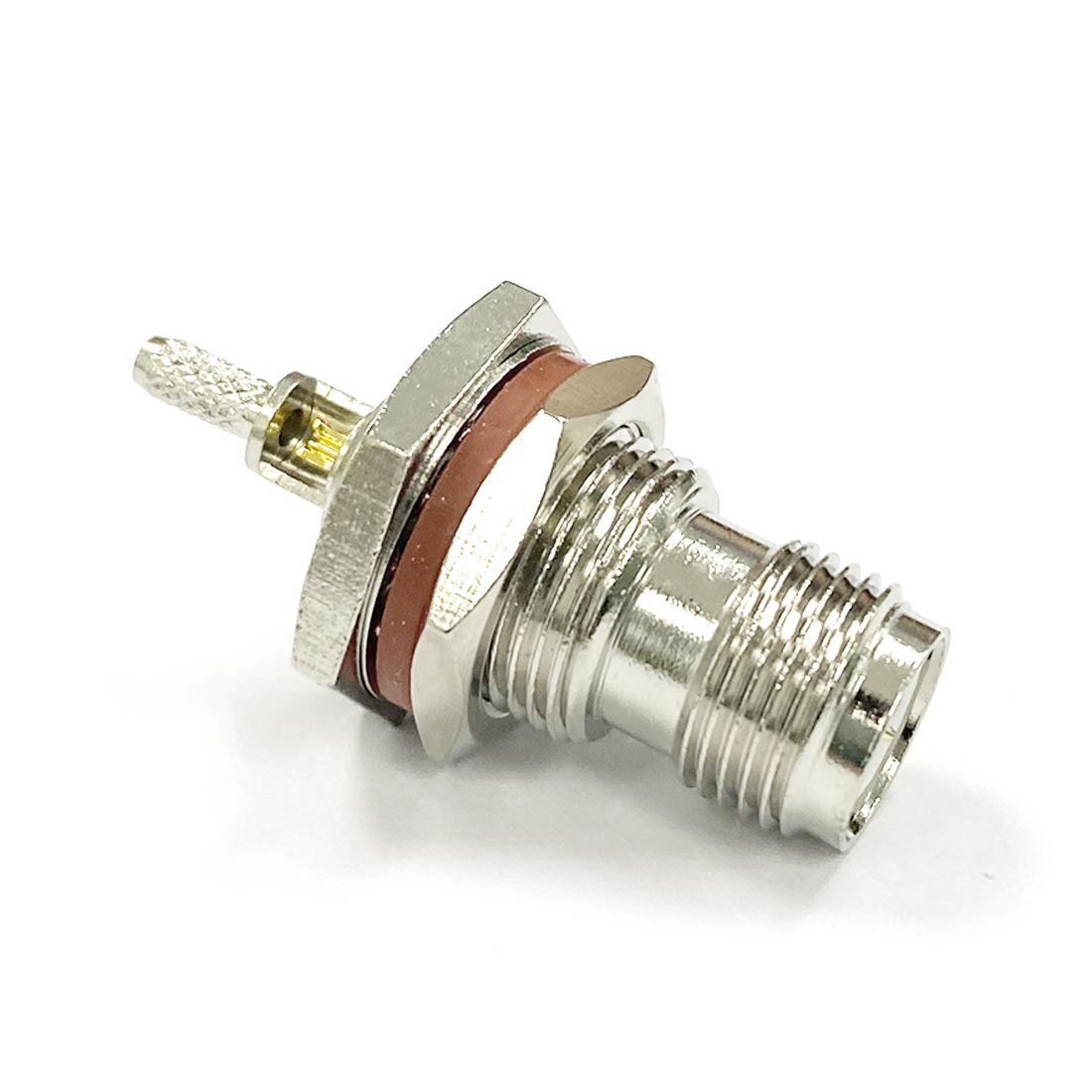 1pc RP-TNC Female Jack Nut RF Coax Convertor Connector Crimp RG316 RG174 LMR100 Straight Nickelplated