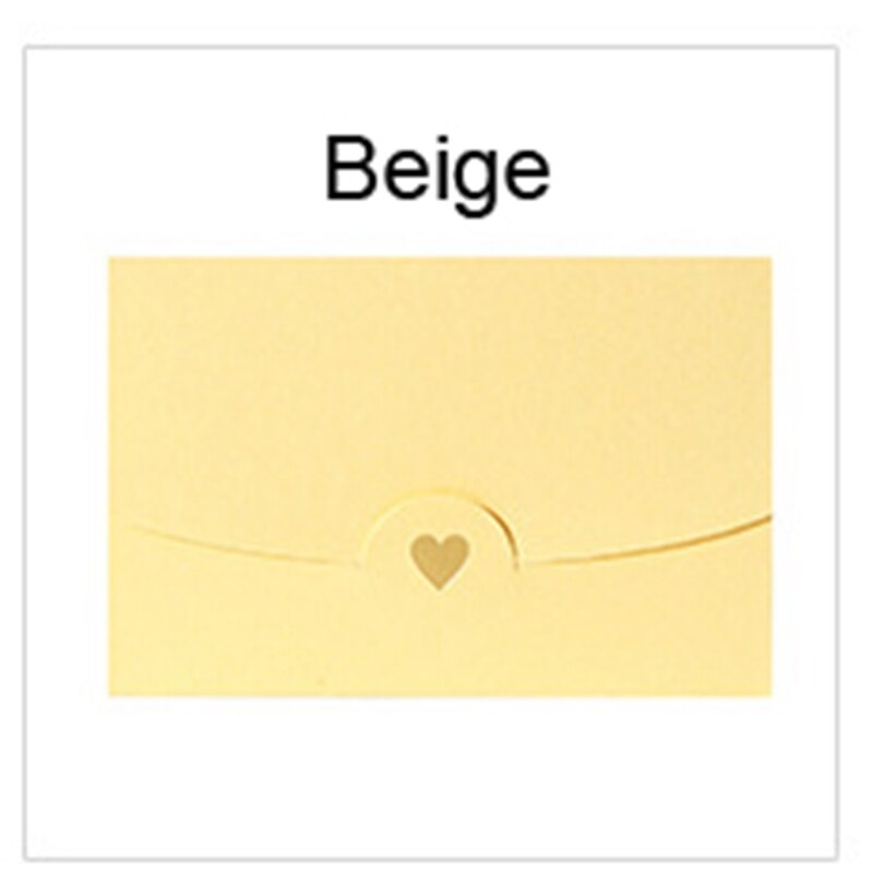 Enveloppe en papier doré 10 pièces/lot | Enveloppe à cœur de fermoir, pour carte d'invitation de mariage, , bricolage: Beige / 7x10.5cm