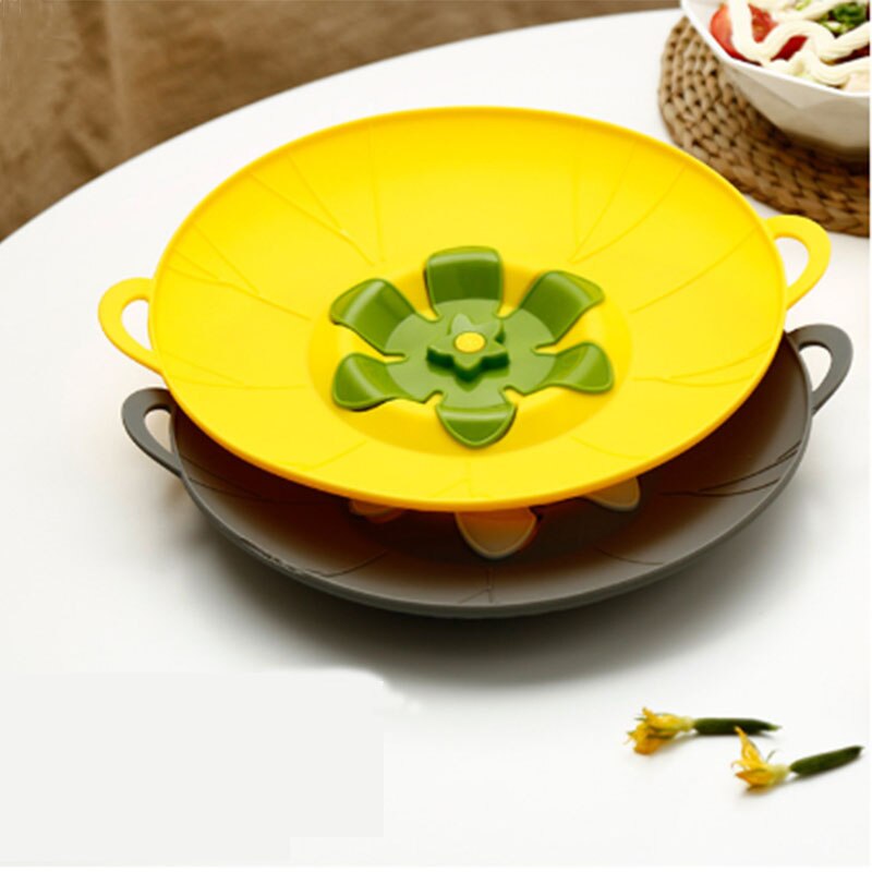 Silicone flower spill-proof pot lid universal use kitchen utensil tool rotation pot cover lids