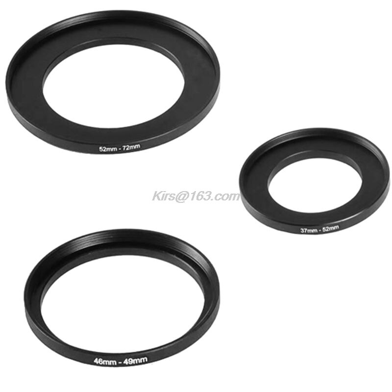 37mm-52mm 37-52 mm 37 to 52 Step Up Lens Filter Metal Ring Adapter Black