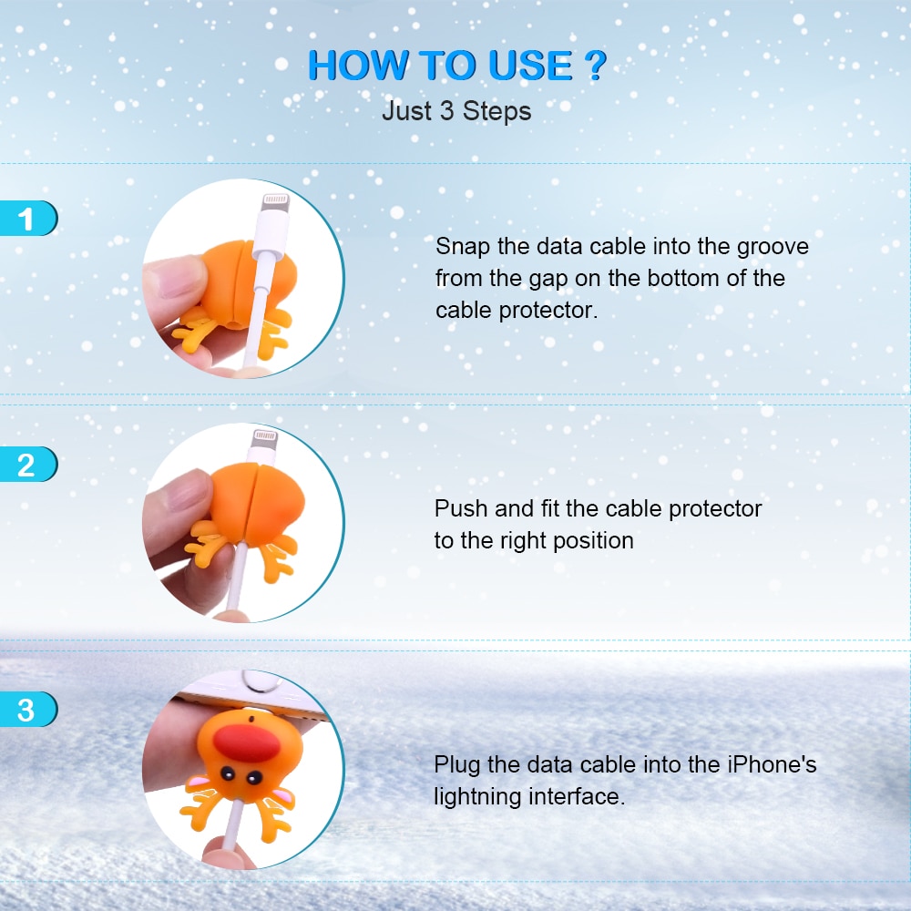 Chipal kerst kabel bijt squishy speelgoed beschermer voor iphone usb beschermkabel oplader telefoon accessoire kerst