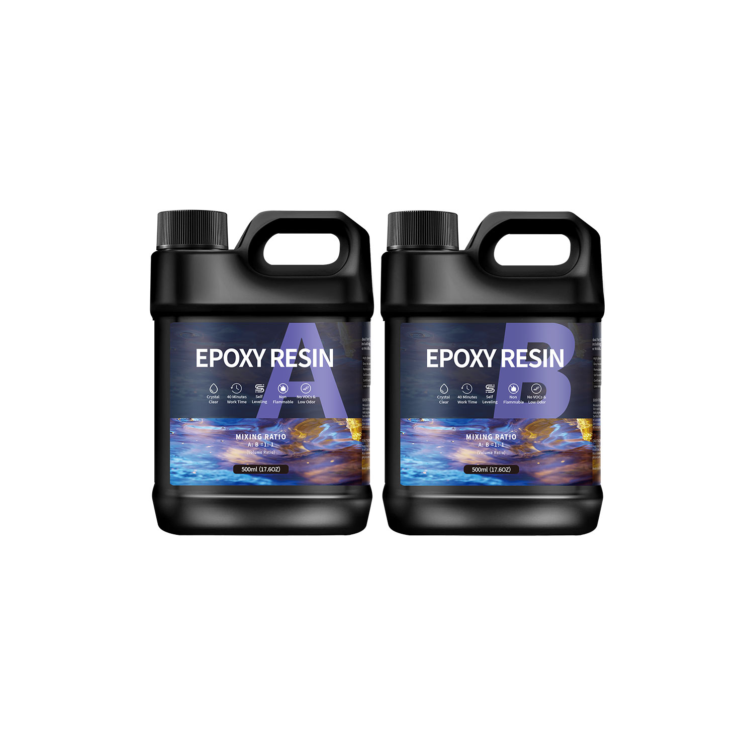 500g/1000g AB Epoxy Resin Glue High Clarity Fast Drying Adhesive High Hardness DIY Supplies For Resin Glue Jewelry Making: black