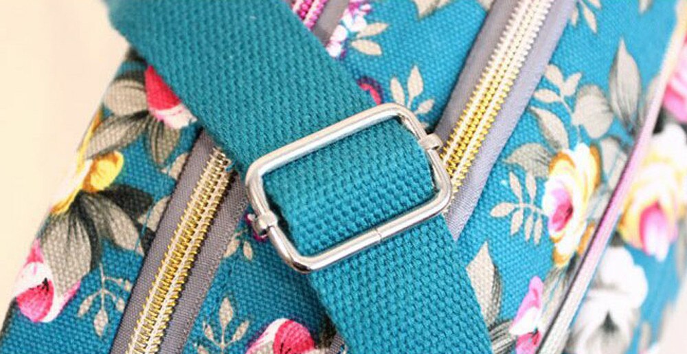 skrive ut blomst mor håndveske kvinner lerret glidelås crossbody bag skulderveske budbringer bag bag borse da donna