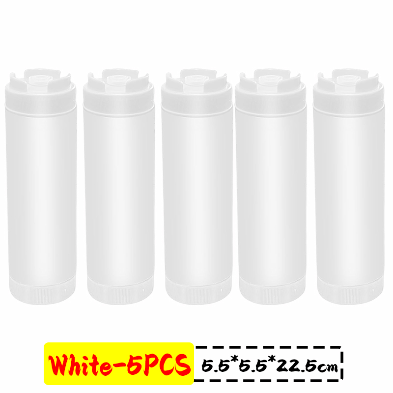 16oz Double Head Squeeze Bottle Large Capacity Squeeze Sauce Bottle Ketchup Salad Honey Dispenser BBQ Oil Bottles Kitchen Gadget: light green