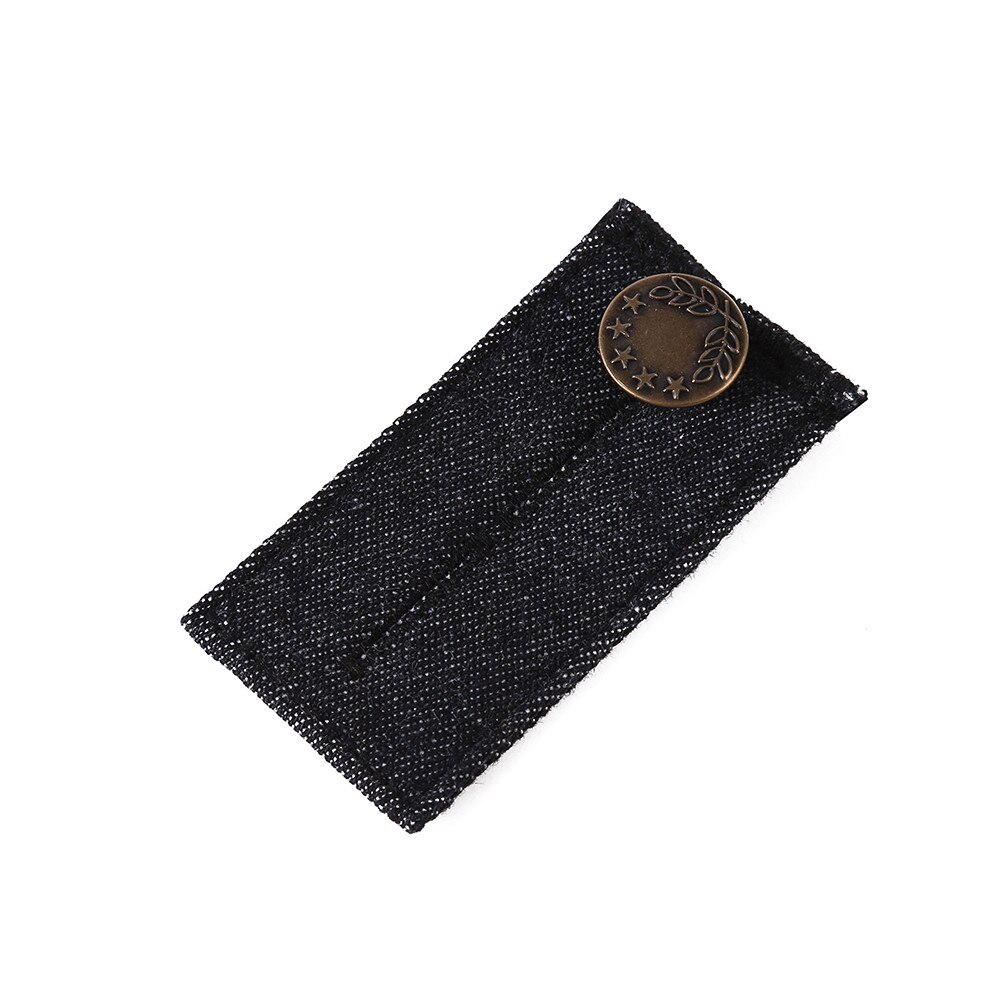W1- pak elastisk taljeforlænger stærk justerbar bukseknap let pasform elastisk taljeforlænger tøjbukser: Sort