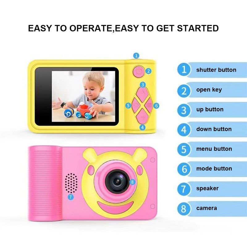 Mini Kids Digital Camera 2.0 Inch HD Monitor 1080P Child Photo Camera Kid Digital Video Camera Child Educational Camera