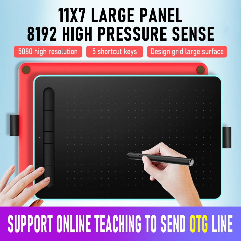 10 inch WP9620 Master Graphic Tablet 8192 Levels Digital Drawing Tablet No need charge Pen Tablet Support Android Phone