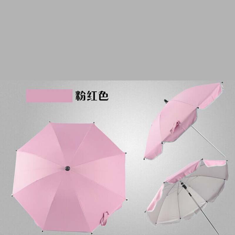Deaf child stroller umbrella free bending baby stroller umbrella parasol fixture child umbrella UV protection: Pink