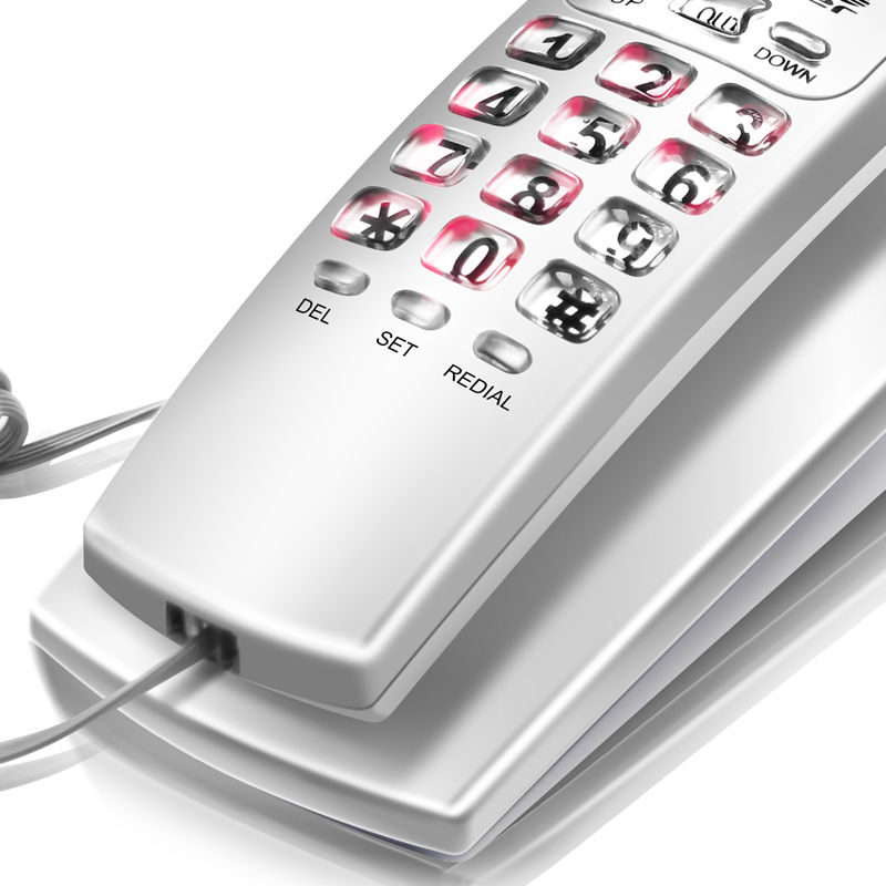 Teléfono FSK/DTMF con cable, identificador de llamadas, teléfono fijo, teléfono de extensión a la para el hogar, oficina, Hotel, negro