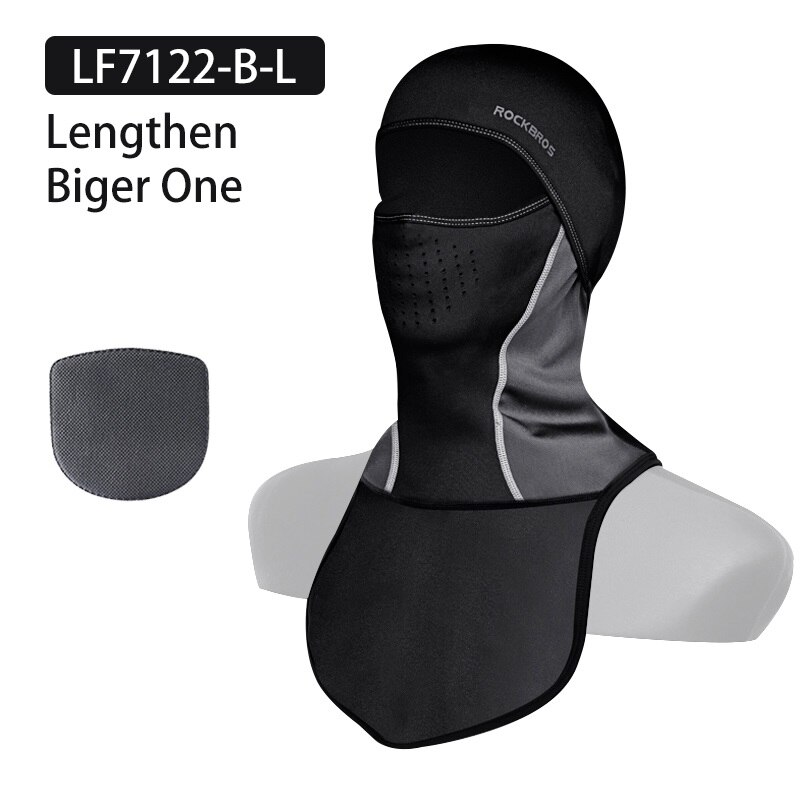 ROCKBROS-Mascarilla de Esquí Térmica, Capucha Protectora para la Cara de Vellón, Bufanda de Forro Polar para Hacer Deporte al Aire Libre, Accesorio de Snowboard Cortaviento, Pasamontañas para Ir en Bicicleta: LF7122BL