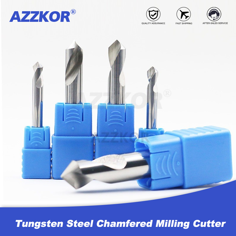 Milling Cutter Alloy Coating Tungsten Steel Tool By Aluminum Cnc Maching 1 Blade Spot Drills Top Chamfered Milling Cutter