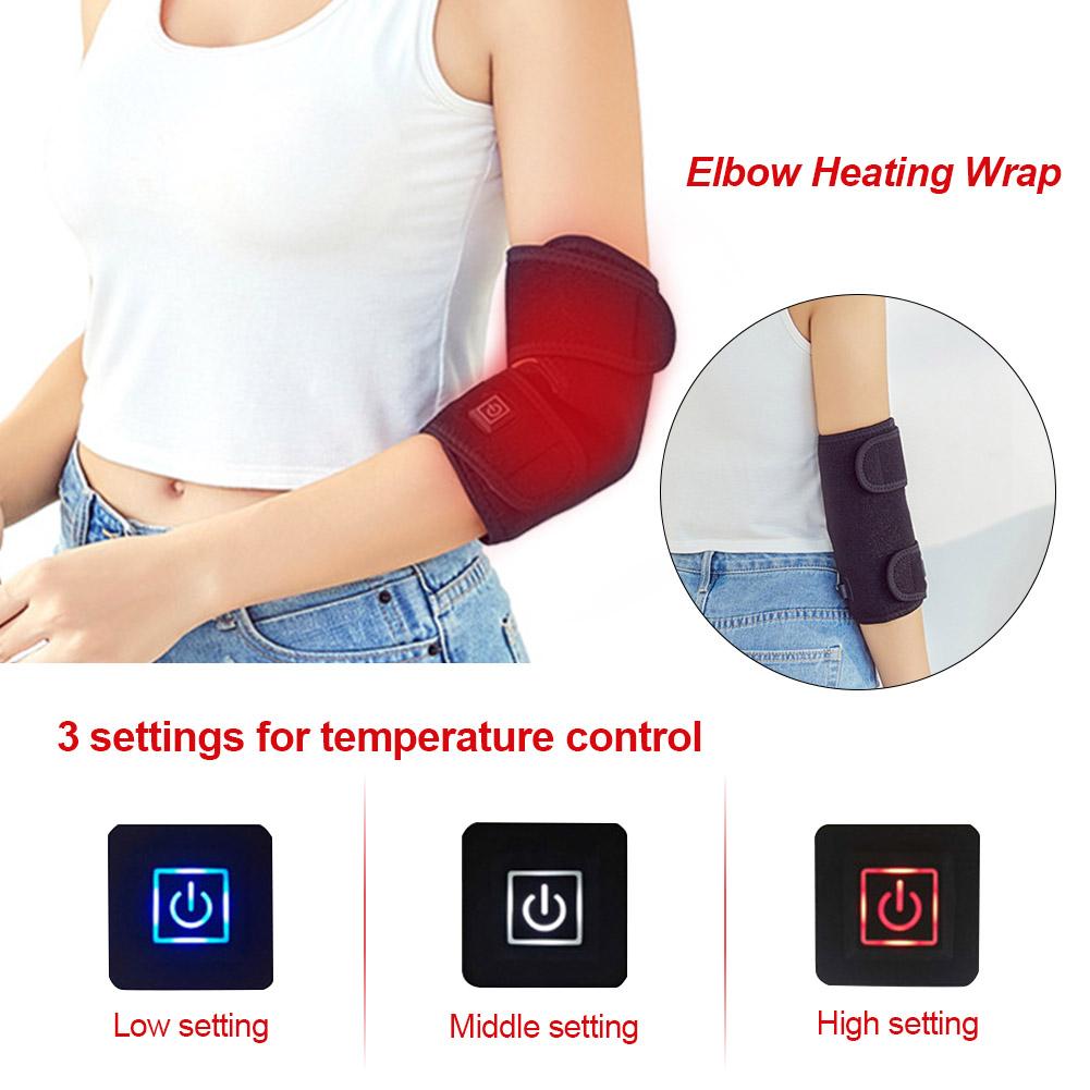 Men Women USB Electric Heating Elbow Pad For Sprained Elbows Tendonitis Arthritis Relieve Pain Universal Heating Elbow Support
