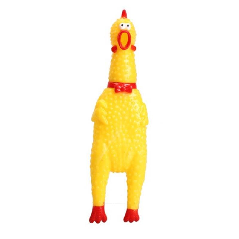 17cm Gelb Schreien Gummi Huhn Spielzeug Druck Linderung quietschen Quietscher Welpen Kauen quietschen Entlüftung Spielzeug: Ursprünglich Titel