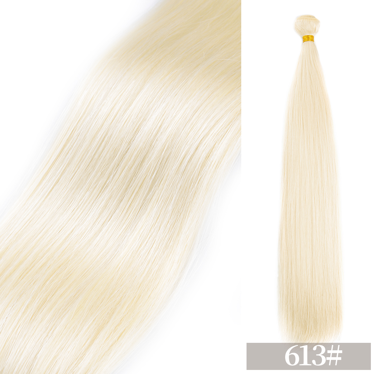Extensiones de cabello sintético, mechones de cabello liso, 24 ", 100g, tejido rubio Omber, fibra de alta temperatura, cabello trenzado de ganchillo liso: NC/4HL