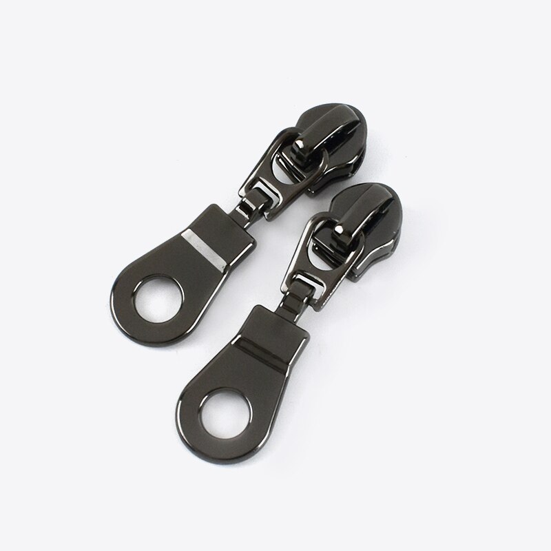 Cursori con cerniera Meetee 20 pezzi per cerniere in nylon 5 # borsa kit di riparazione con cerniera tasca di ricambio cerniere testa accessori per cucire fai da te ZT179: GunBlack