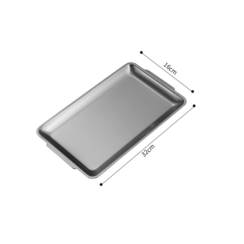 Silber Gold Edelstahl Servierteller Restaurant BBQ Spieße Sushi Tablett Großes flaches Tablett Lebensmittelaufbewahrungsplatten für sterben Küche: Orange