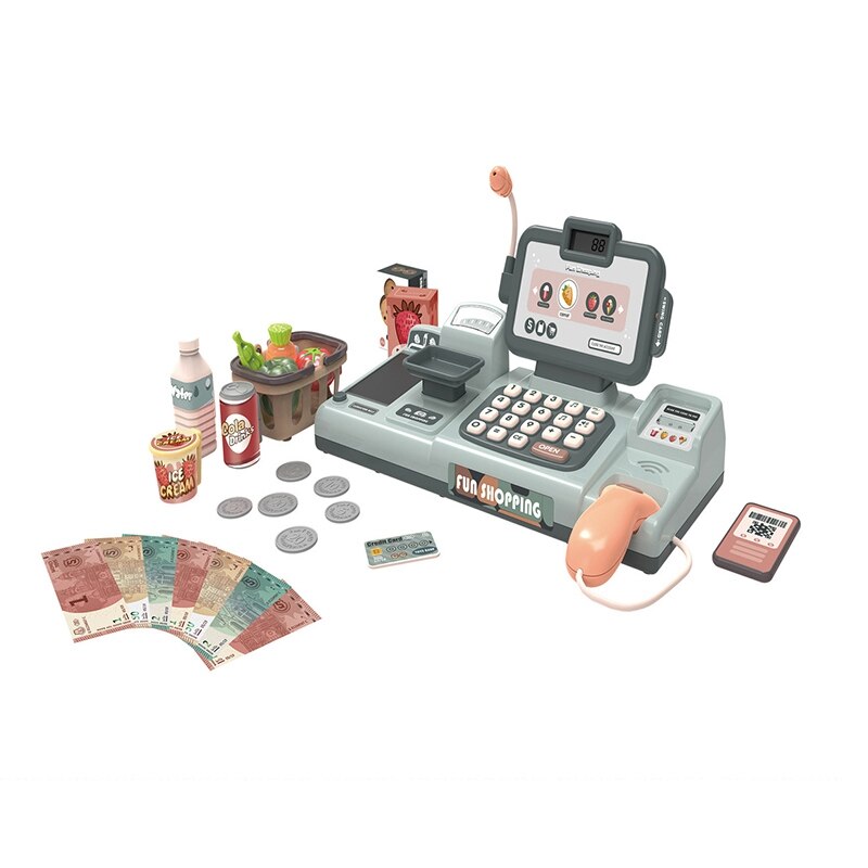 25Stck vorgeben abspielen Mini Simulation Elektronische Supermarkt Kassen Bausätze Spielzeug Multifunktionale freundlicher Rolle Spielen einstellen: Grün
