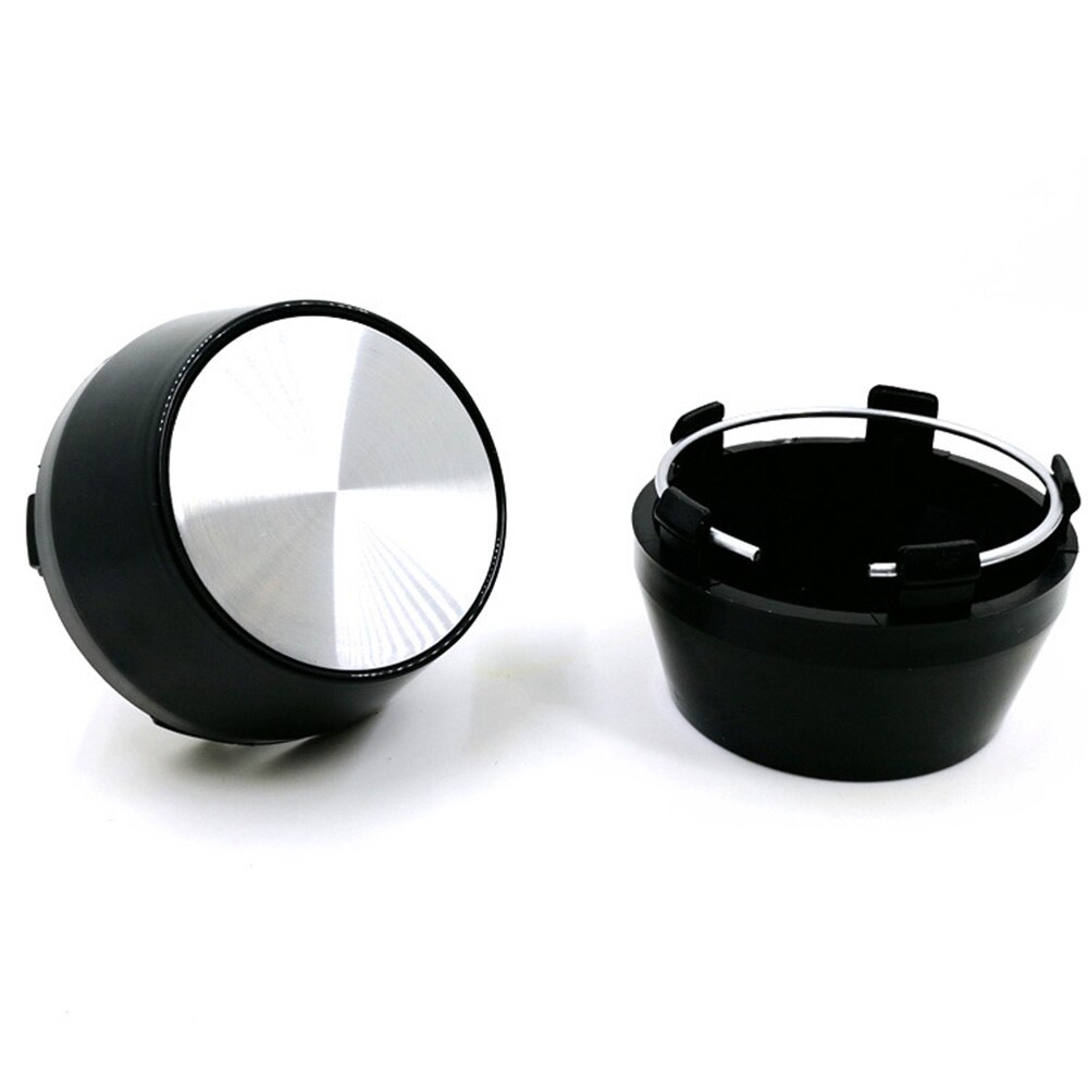 60mm kolfiber hjulnav centrumkapslar set  of 4 för bilfälgar universaldelar: Silver-