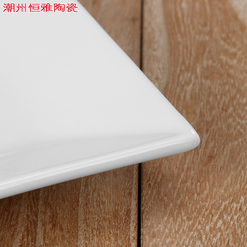 Nordic tableware pure white ceramic fruit plate square steak western food plate bowl plate dish set