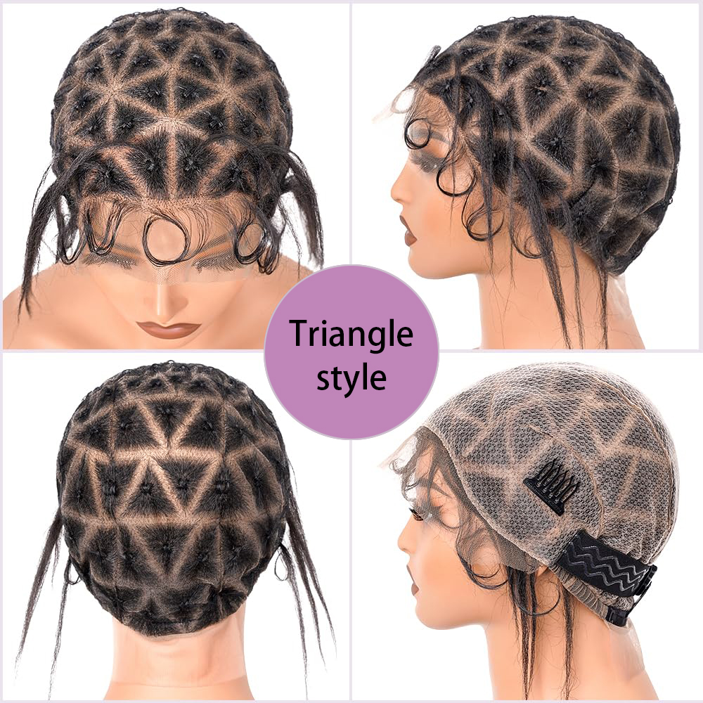 Cuffia per parrucca all'uncinetto con fascia elastica regolabile antiscivolo Cuffia per parrucca intrecciata per capelli Cuffia piena in pizzo pre annodata con capelli del bambino per realizzare parrucche